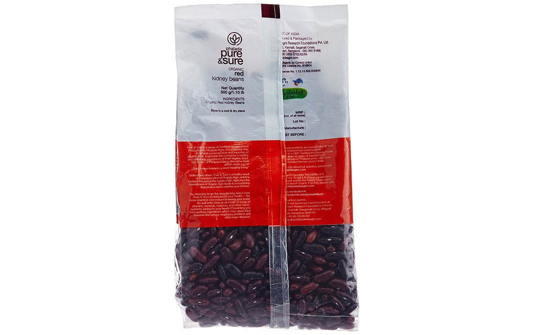 Pure & Sure Organic Kidney Beans Red    Pack  500 grams